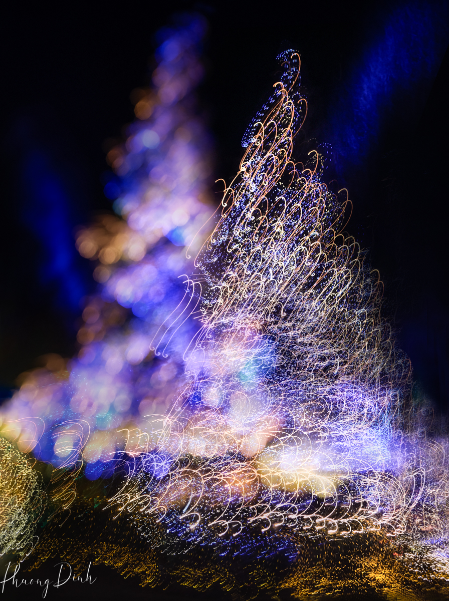icm, intentional camera movement, movement, artwork, fine art, photography, fine art photography, art, artist, creative, creativity, creative photography, Christmas, tree, light, movement, vandusen, vandusen botanical garden, light up, illumination