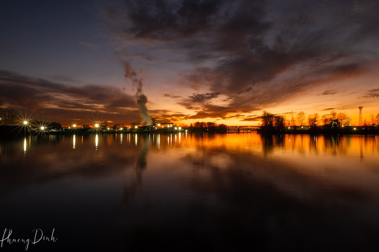 photography, landscape photography,  Gladstone park, sunset, night photography, long exposure, water, reflection, blue hour