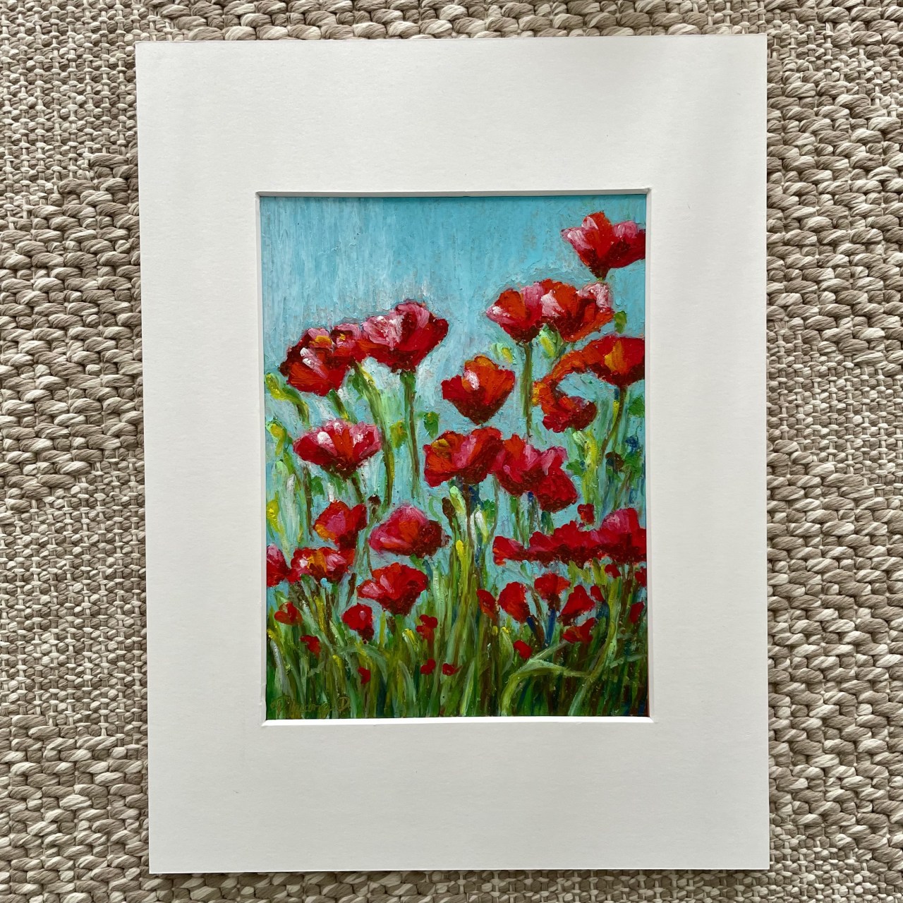 oil painting, oil pastel, pastel painting, painting, drawing, craft, artwork, art, fine art, flower, poppy, poppies